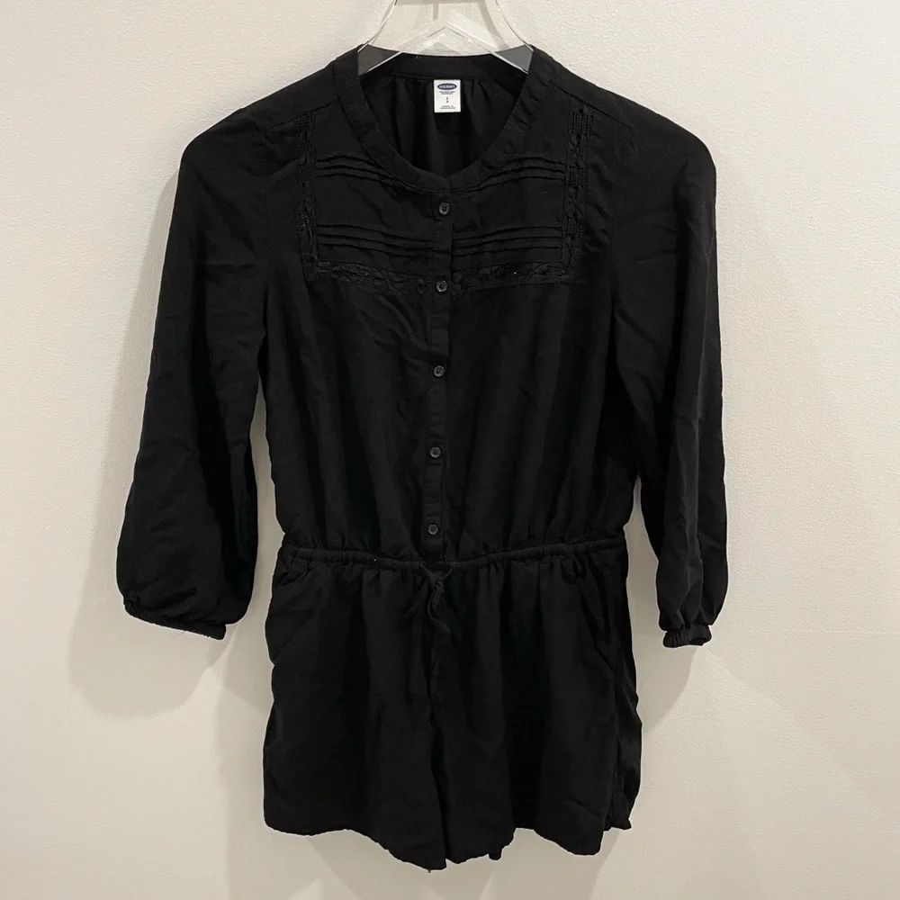 Old Navy Black Tie Waist Romper